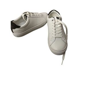 J.Crew Women's White Leather Sneakers Size 8/ men’s 6 Casual Athletic Shoes